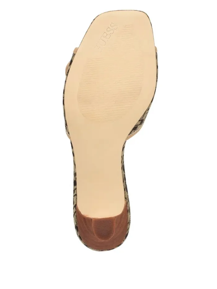 GUESS Dista Buckled Logo Kitten Heels Medium Brown Women Heels GUESS Dista Buckled Logo Kitten Heels Medium Brown Women Heels