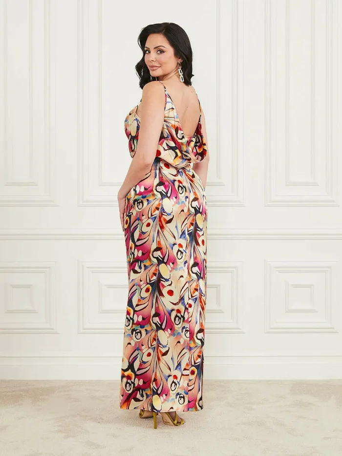 GUESS Dresses and Jumpsuits Women Madelyn Silk Maxi Dress Wonderland Print GUESS Dresses and Jumpsuits Women Madelyn Silk Maxi Dress Wonderland Print