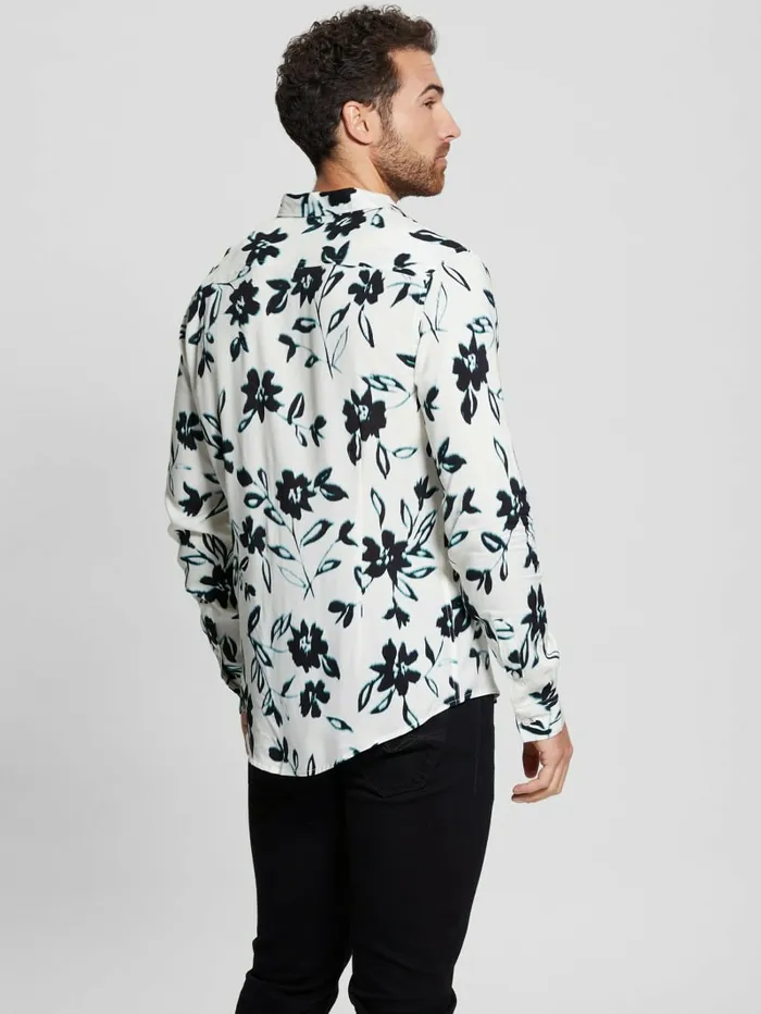 GUESS Eco Ikat Floral LongSleeve Shirt Floral Ikat Cream Men Shirts GUESS Eco Ikat Floral LongSleeve Shirt Floral Ikat Cream Men Shirts