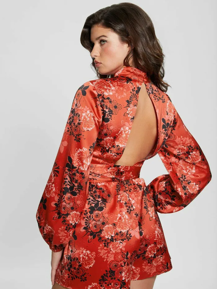GUESS Eco Jessica MockNeck Romper Call Me Cherry Print Women Dresses and Jumpsuits GUESS Eco Jessica MockNeck Romper Call Me Cherry Print Women Dresses and Jumpsuits