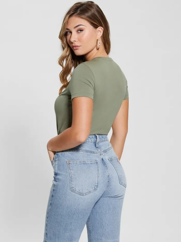 GUESS Eco MultiTone Sequin Logo Tee Isle Wash 328243 Women Tops GUESS Eco MultiTone Sequin Logo Tee Isle Wash 328243 Women Tops