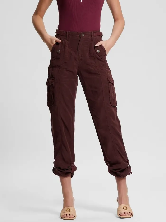 GUESS Eco Nessi Cargo Pants Coachwhip Multi Women Bottoms