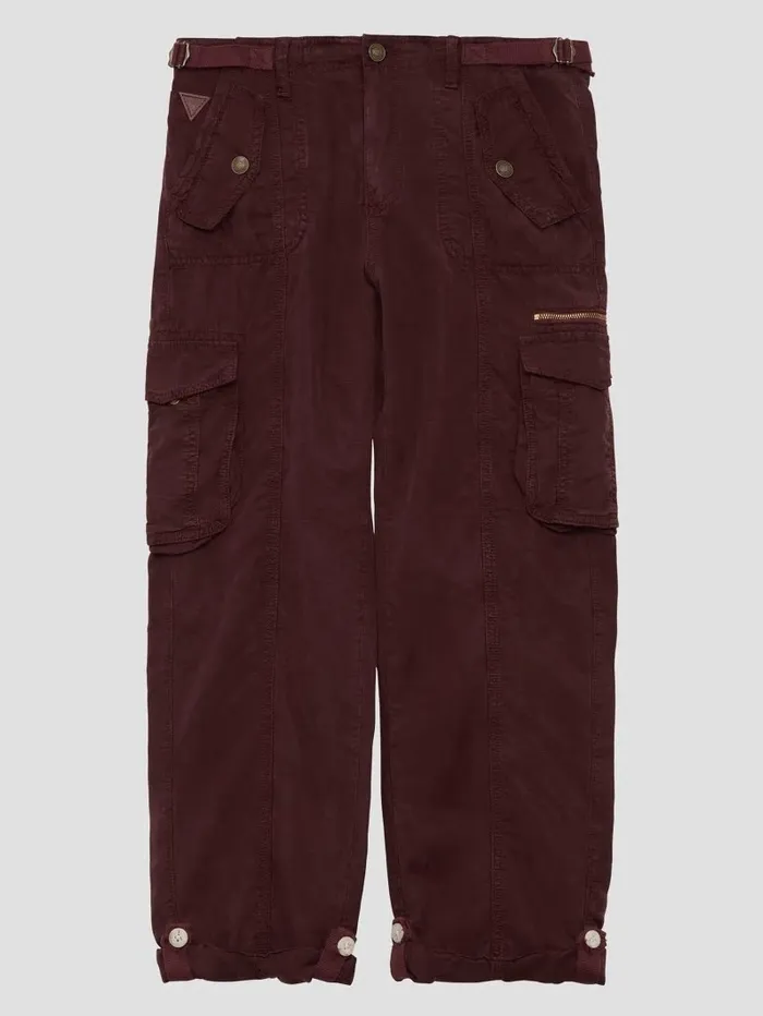 GUESS Eco Nessi Cargo Pants Coachwhip Multi Women Bottoms GUESS Eco Nessi Cargo Pants Coachwhip Multi Women Bottoms