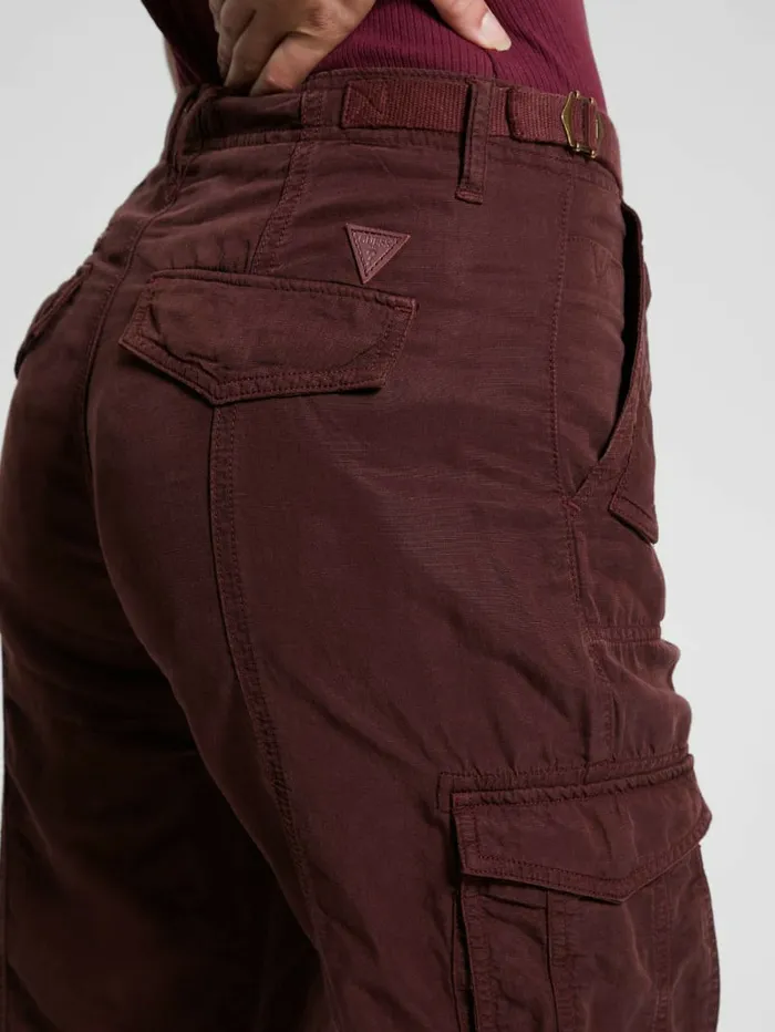 GUESS Eco Nessi Cargo Pants Coachwhip Multi Women Bottoms GUESS Eco Nessi Cargo Pants Coachwhip Multi Women Bottoms