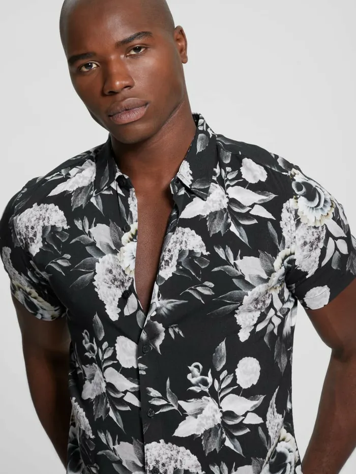 GUESS Eco Rayon Floral Shirt Muted Floral Men Shirts
