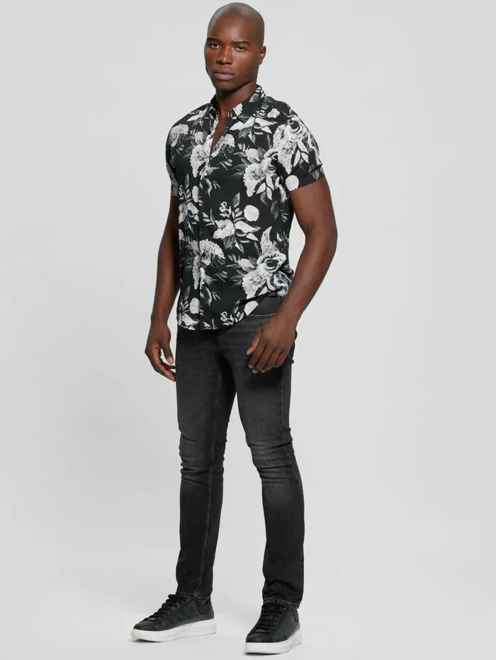 GUESS Eco Rayon Floral Shirt Muted Floral Men Shirts GUESS Eco Rayon Floral Shirt Muted Floral Men Shirts