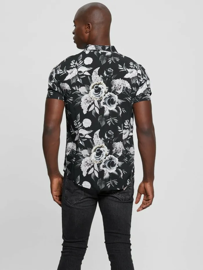 GUESS Eco Rayon Floral Shirt Muted Floral Men Shirts GUESS Eco Rayon Floral Shirt Muted Floral Men Shirts
