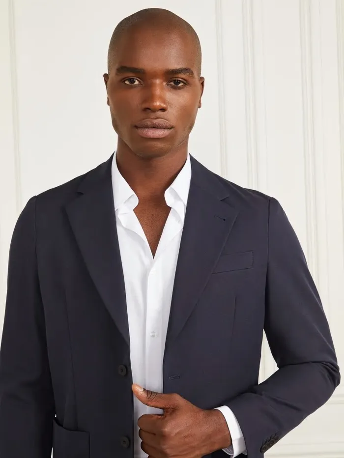 GUESS Gary Patch Blazer Bleu lgant Men Jackets and Coats