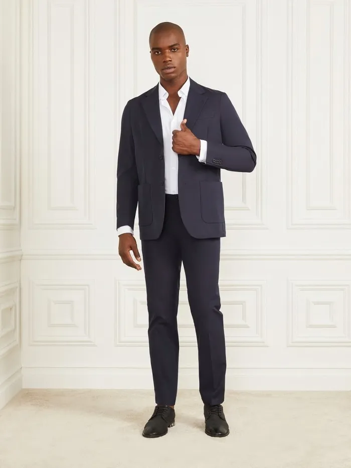 GUESS Gary Patch Blazer Bleu lgant Men Jackets and Coats