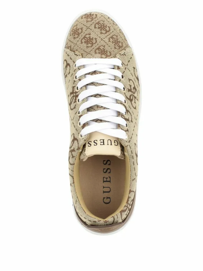 GUESS Giaa Logo Print LowTop Sneakers Medium Brown Women Sneakers GUESS Giaa Logo Print LowTop Sneakers Medium Brown Women Sneakers