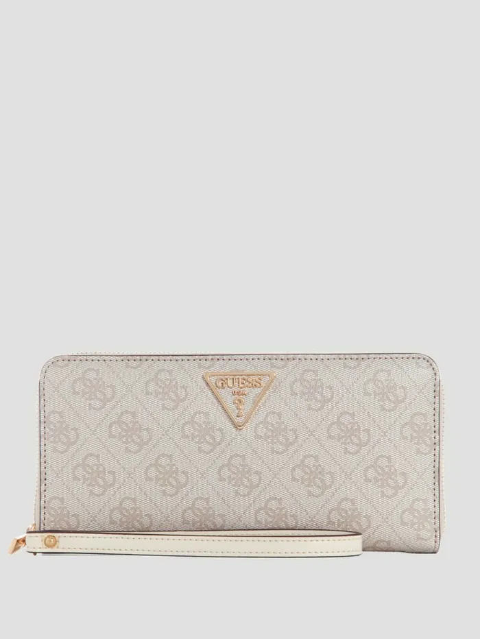GUESS Handbags Women Laurel Large ZipAround Wallet Dove Logo