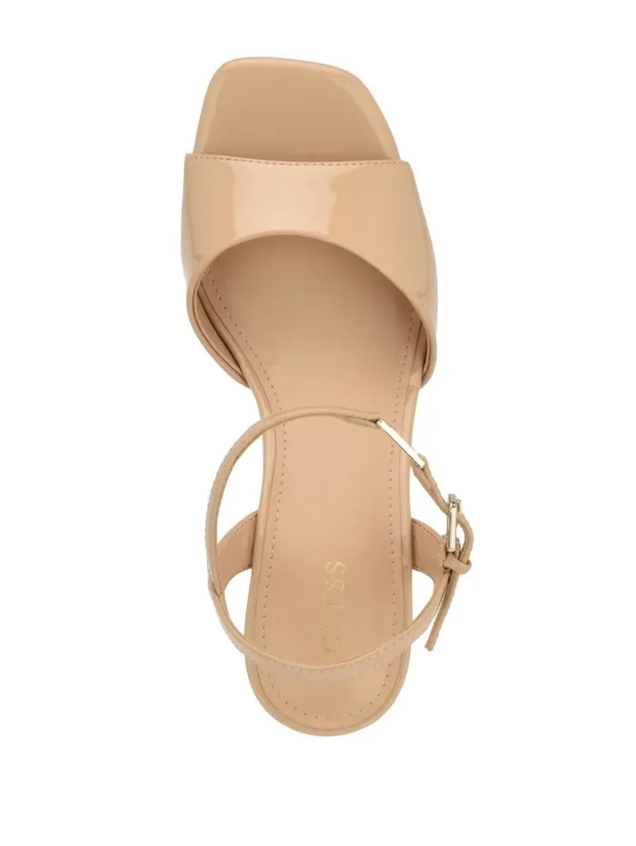 GUESS Heels Women Zione Patent Wedges Light Natural 110 GUESS Heels Women Zione Patent Wedges Light Natural 110