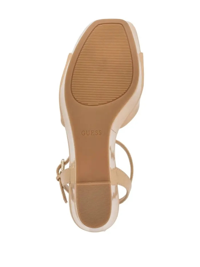 GUESS Heels Women Zione Patent Wedges Light Natural 110 GUESS Heels Women Zione Patent Wedges Light Natural 110