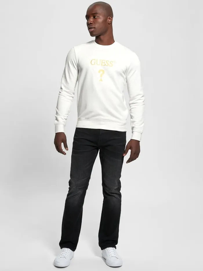 GUESS Hoodies and Sweaters Men Eco Embroidered Sweatshirt Salt White GUESS Hoodies and Sweaters Men Eco Embroidered Sweatshirt Salt White