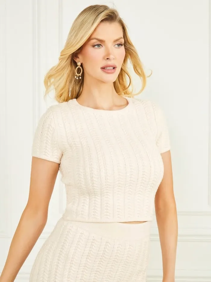 GUESS Hope Sweater Top Clear Pink Women Sweaters and Knits GUESS Hope Sweater Top Clear Pink Women Sweaters and Knits