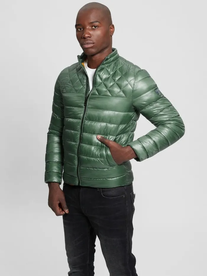 GUESS Jackets and Coats Men Lightweight Puffer Jacket Urban Sky GUESS Jackets and Coats Men Lightweight Puffer Jacket Urban Sky