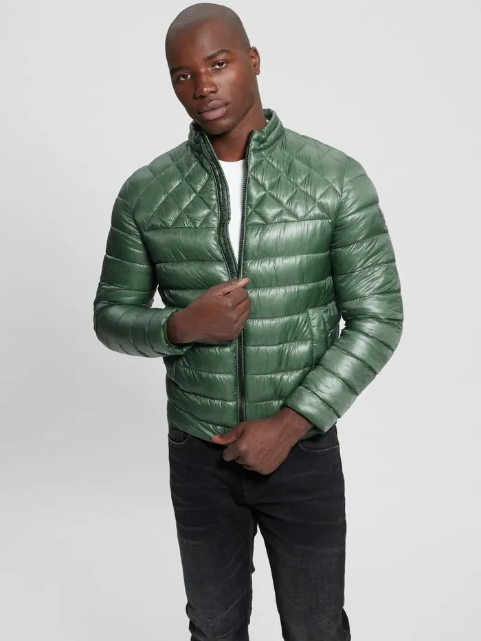 GUESS Jackets and Coats Men Lightweight Puffer Jacket Urban Sky GUESS Jackets and Coats Men Lightweight Puffer Jacket Urban Sky