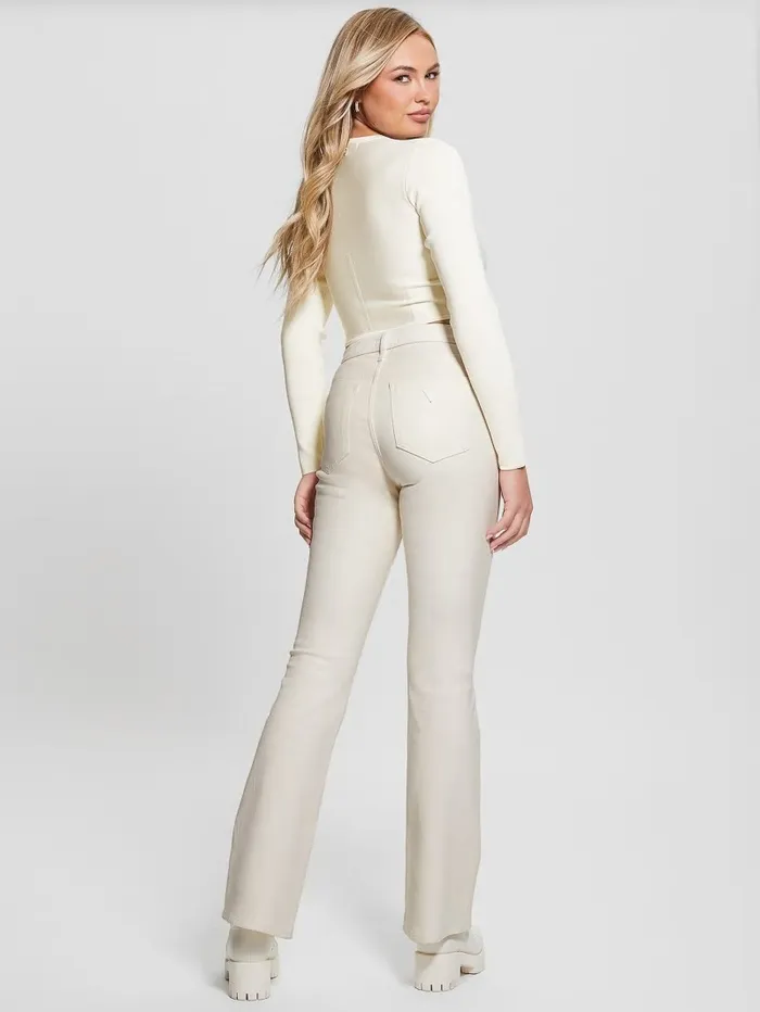 GUESS Jeans and Denim Women Sexy Flare Jeans Dove White Multi GUESS Jeans and Denim Women Sexy Flare Jeans Dove White Multi