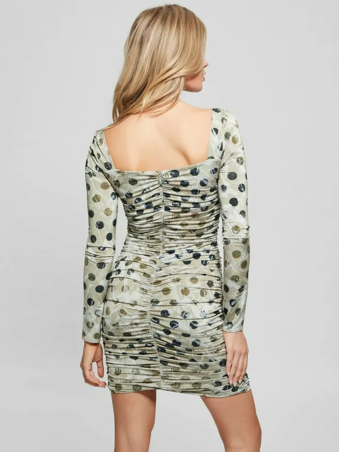 GUESS Milena Bodycon Dress Sandy Polka Dots Women Dresses and Jumpsuits GUESS Milena Bodycon Dress Sandy Polka Dots Women Dresses and Jumpsuits