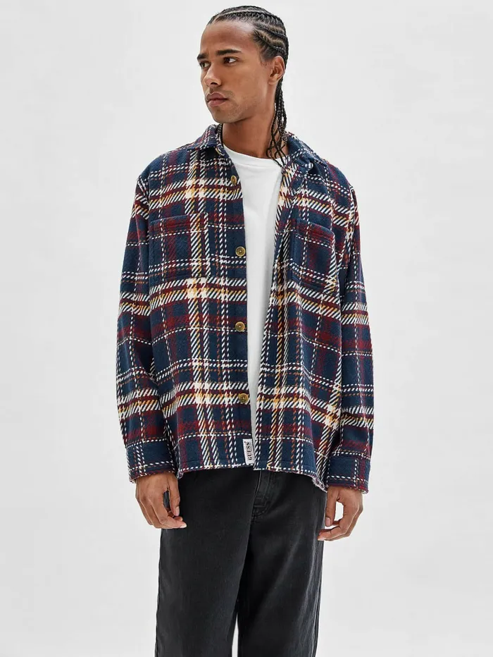 GUESS Originals Shirt Jacket Medieval Blue Men Jackets and Coats GUESS