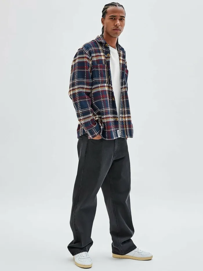 GUESS Originals Shirt Jacket Medieval Blue Men Jackets and Coats GUESS GUESS Originals Shirt Jacket Medieval Blue Men Jackets and Coats GUESS