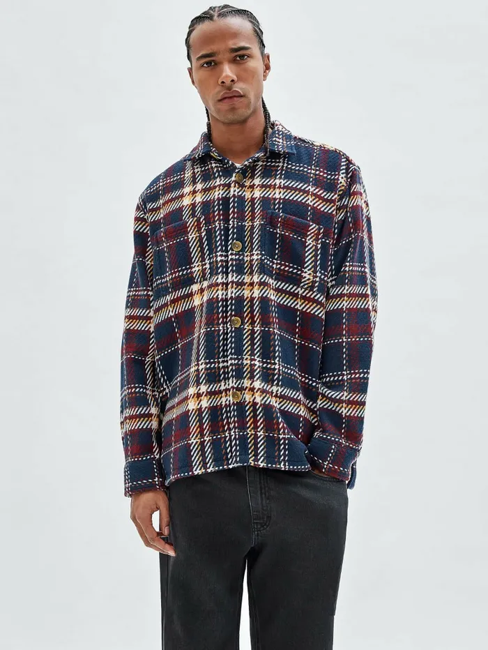 GUESS Originals Shirt Jacket Medieval Blue Men Jackets and Coats GUESS GUESS Originals Shirt Jacket Medieval Blue Men Jackets and Coats GUESS
