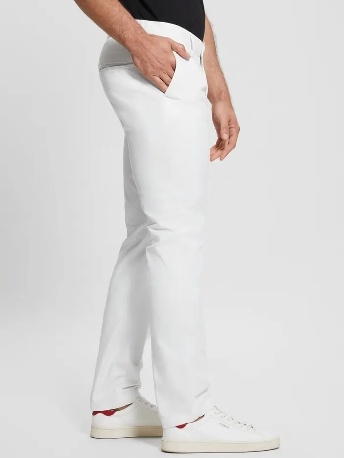 GUESS Pants and Shorts Men Myron Pants Pure White GUESS Pants and Shorts Men Myron Pants Pure White