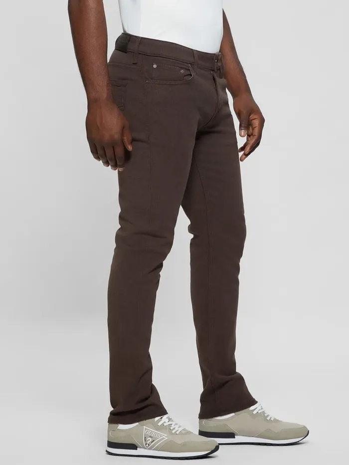 GUESS Pants and Shorts Men Slim Tapered Pants Espresso Brown Multi