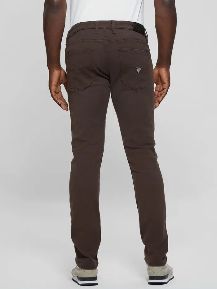 GUESS Pants and Shorts Men Slim Tapered Pants Espresso Brown Multi