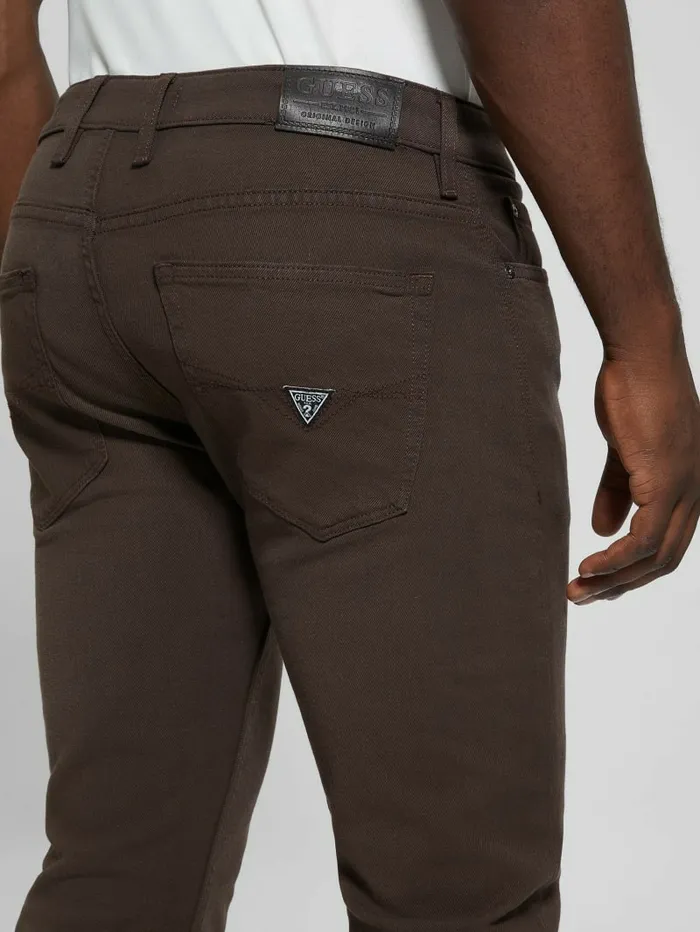 GUESS Pants and Shorts Men Slim Tapered Pants Espresso Brown Multi