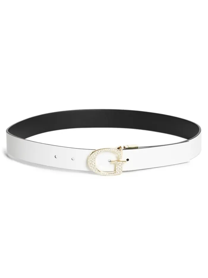 GUESS Reversible Rhinestone GBuckle Belt Black Women Belts GUESS Reversible Rhinestone GBuckle Belt Black Women Belts