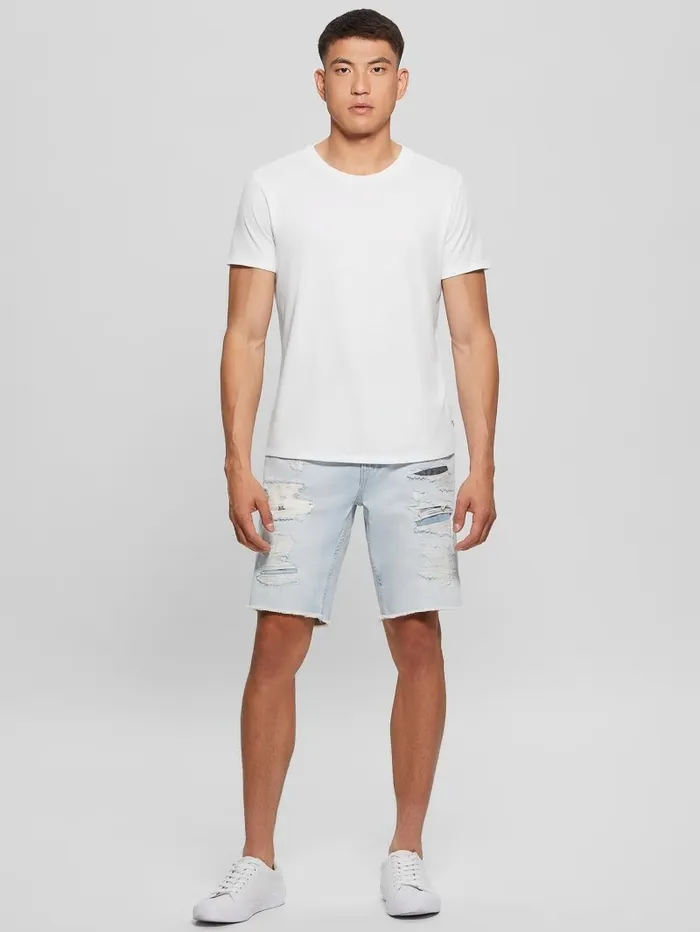 GUESS RipandRepair Regular Fit Denim Shorts Desert Sky Men Jeans and Denim GUESS RipandRepair Regular Fit Denim Shorts Desert Sky Men Jeans and Denim