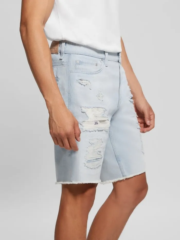 GUESS RipandRepair Regular Fit Denim Shorts Desert Sky Men Jeans and Denim GUESS RipandRepair Regular Fit Denim Shorts Desert Sky Men Jeans and Denim