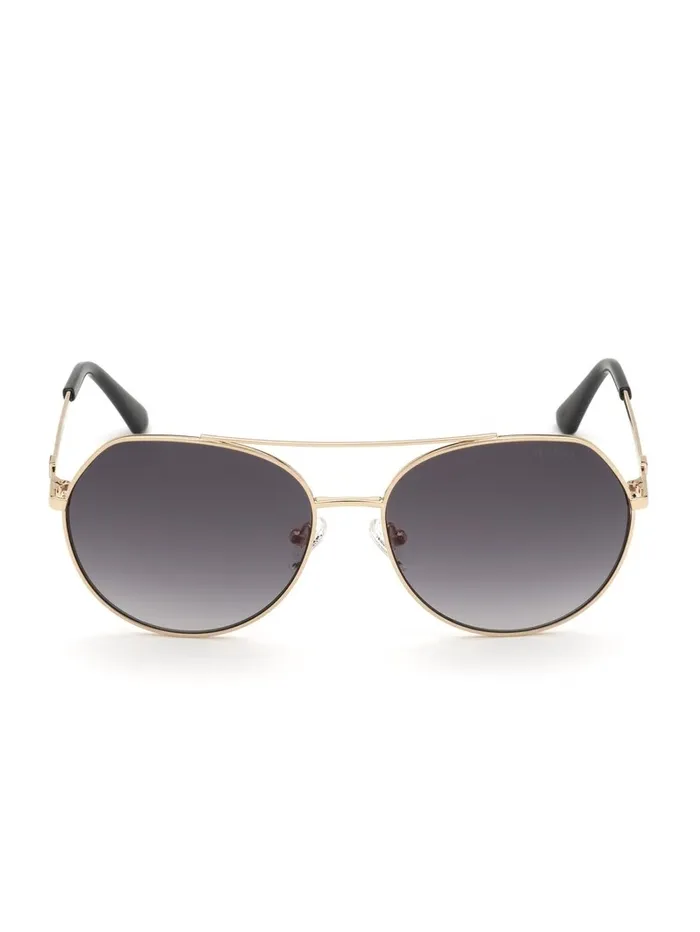 GUESS Round Aviator Sunglasses Black Women Sunglasses