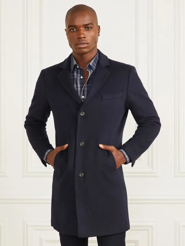 GUESS Single Breasted WoolBlend Coat Bleu lgant Men Jackets and Coats