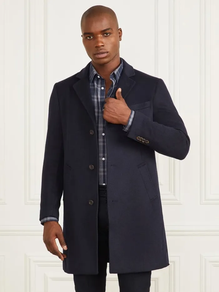 GUESS Single Breasted WoolBlend Coat Bleu lgant Men Jackets and Coats GUESS Single Breasted WoolBlend Coat Bleu lgant Men Jackets and Coats