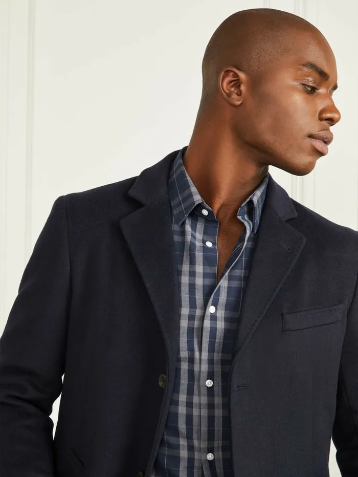 GUESS Single Breasted WoolBlend Coat Bleu lgant Men Jackets and Coats GUESS Single Breasted WoolBlend Coat Bleu lgant Men Jackets and Coats