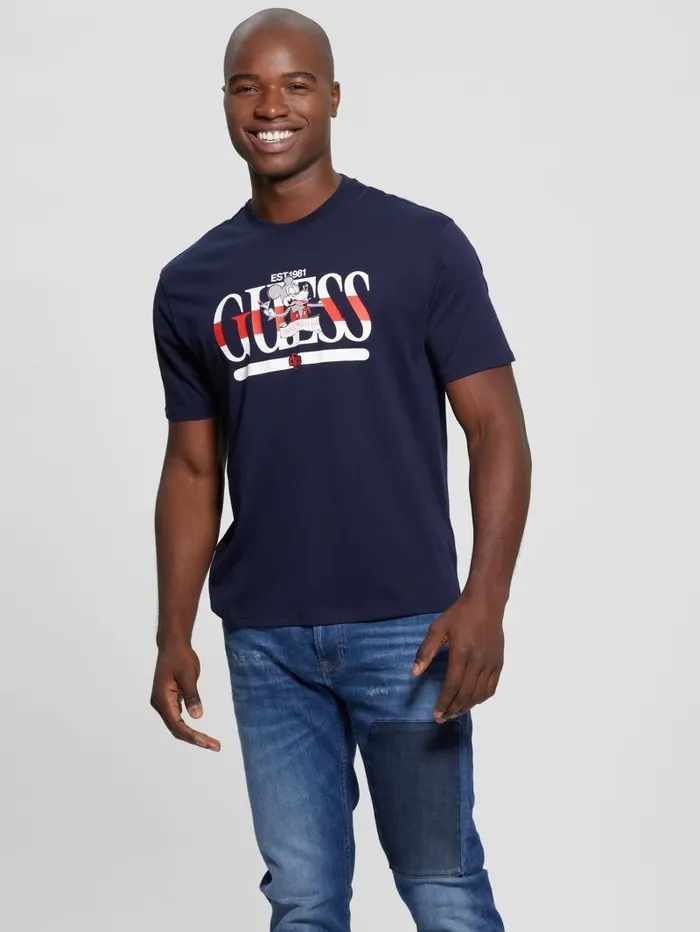 GUESS TShirts and Tanks Men Cartoon Signature Tee Bleu lgant