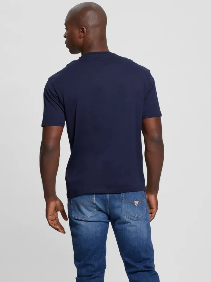GUESS TShirts and Tanks Men Cartoon Signature Tee Bleu lgant GUESS TShirts and Tanks Men Cartoon Signature Tee Bleu lgant