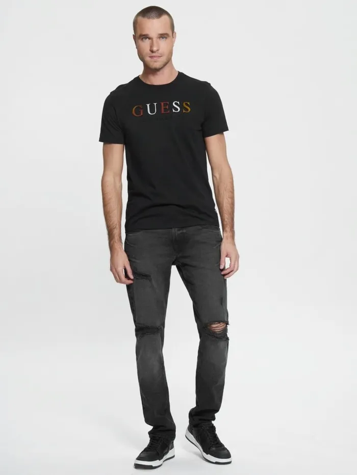 GUESS TShirts and Tanks Men Embossed Logo Tee Black