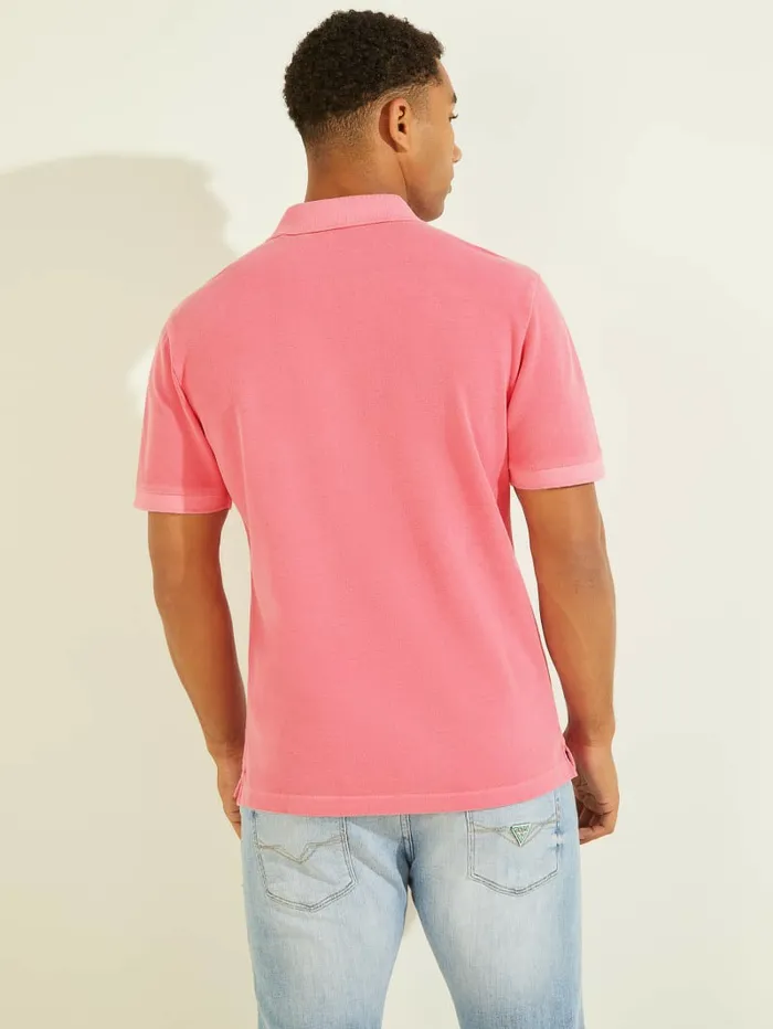 GUESS Washed Polo Rosy Glow Pink Men Shirts