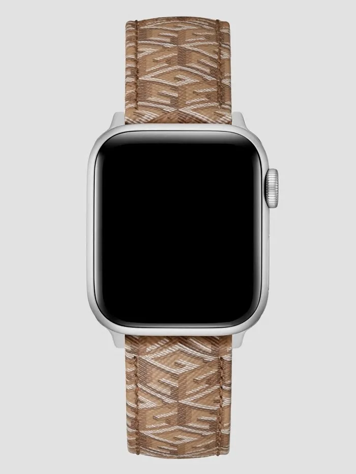 GUESS Watches Women GCube Brown Leather 3840 mm Band for Apple Watch Taupe
