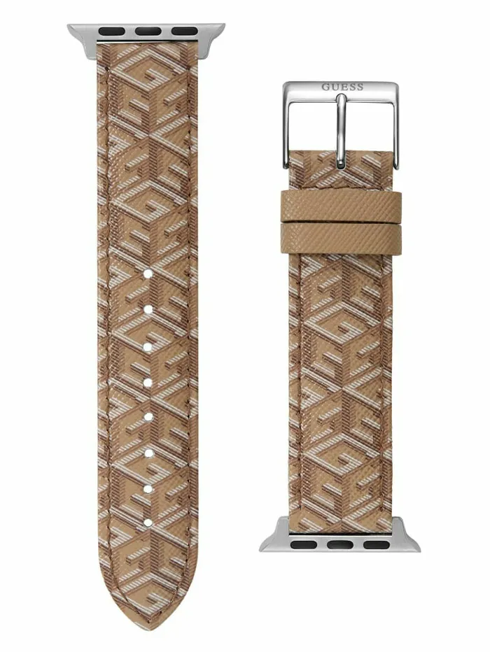 GUESS Watches Women GCube Brown Leather 3840 mm Band for Apple Watch Taupe GUESS Watches Women GCube Brown Leather 3840 mm Band for Apple Watch Taupe