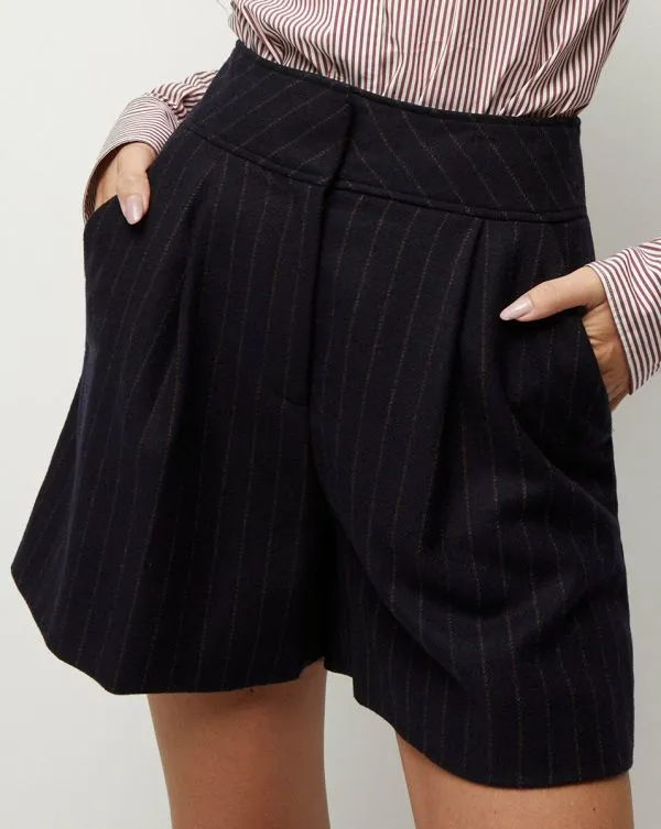 Haina Pinstriped Short Navy Multi Women Veronica Beard Skirts and Shorts Haina Pinstriped Short Navy Multi Women Veronica Beard Skirts and Shorts