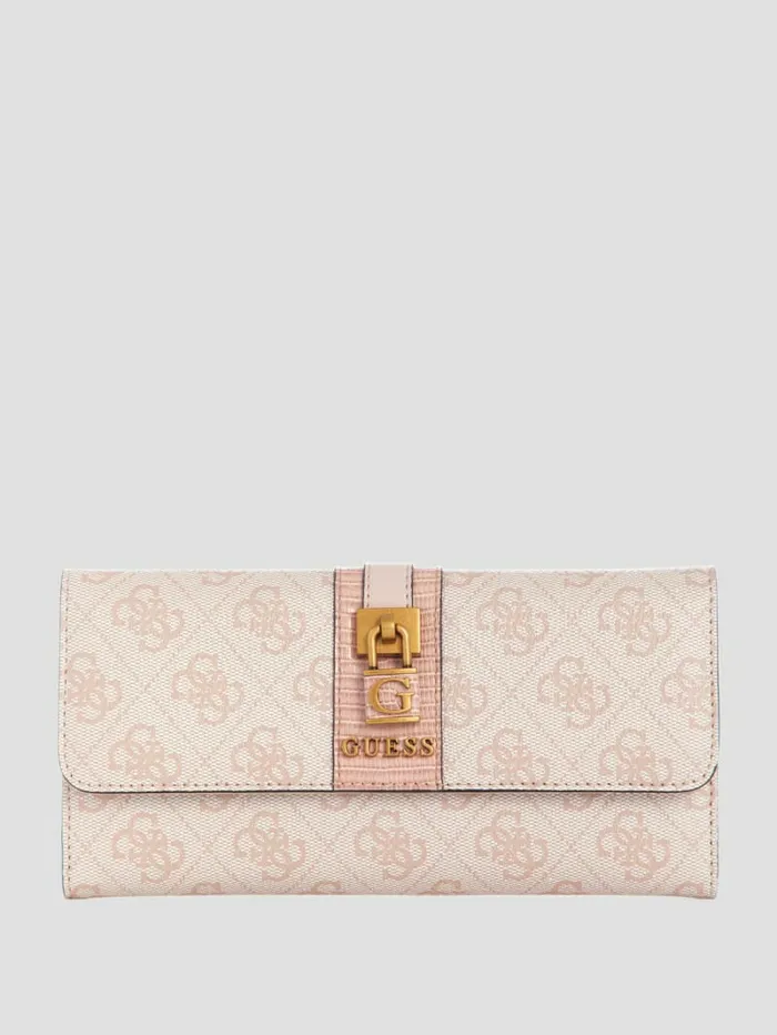 Handbags GUESS Women Ginevra Logo Clutch Wallet Blush Logo