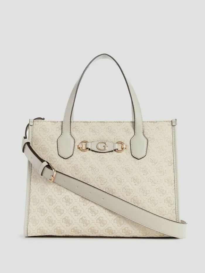 Handbags GUESS Women Izzy Glitter Tote Bag Dove Logo