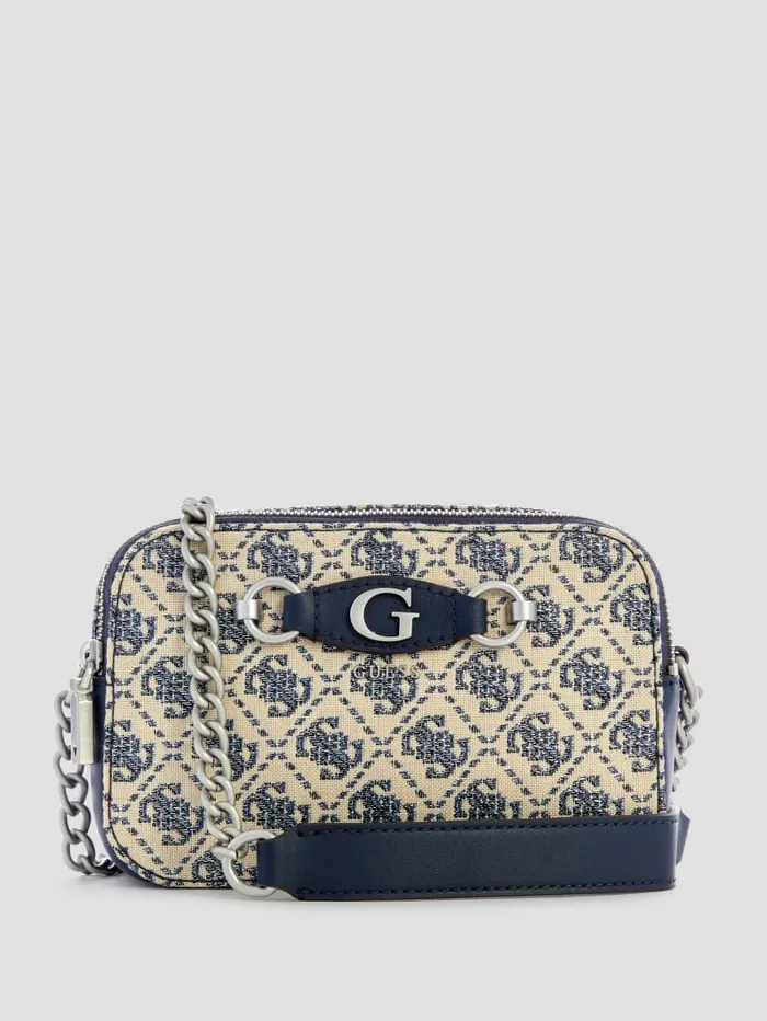 Handbags Izzy Glitter Camera Bag Navy Logo 8211 GUESS Women