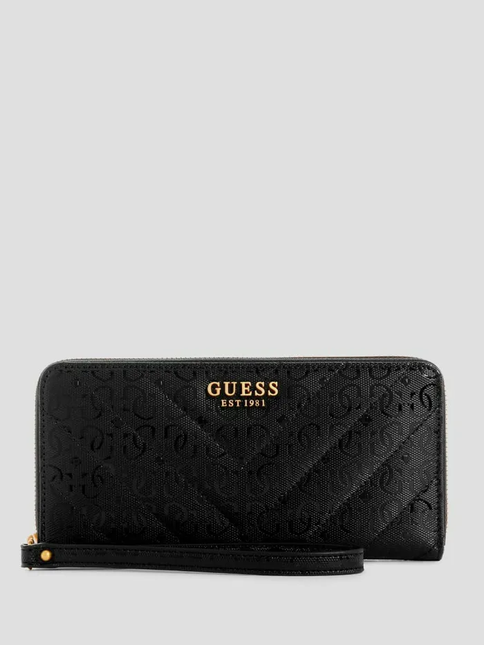 Handbags Jania Large ZipAround Wallet Black 8211 GUESS Women