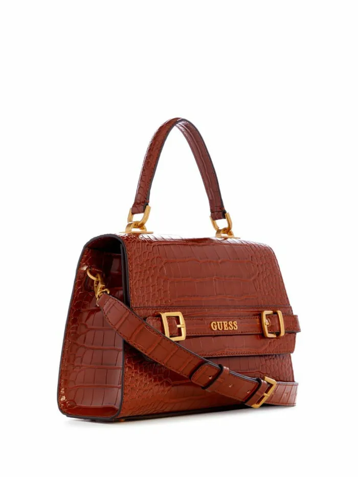 Handbags Sestri CrocodileEmbossed Crossbody Cognac 8211 GUESS Women Handbags Sestri CrocodileEmbossed Crossbody Cognac 8211 GUESS Women