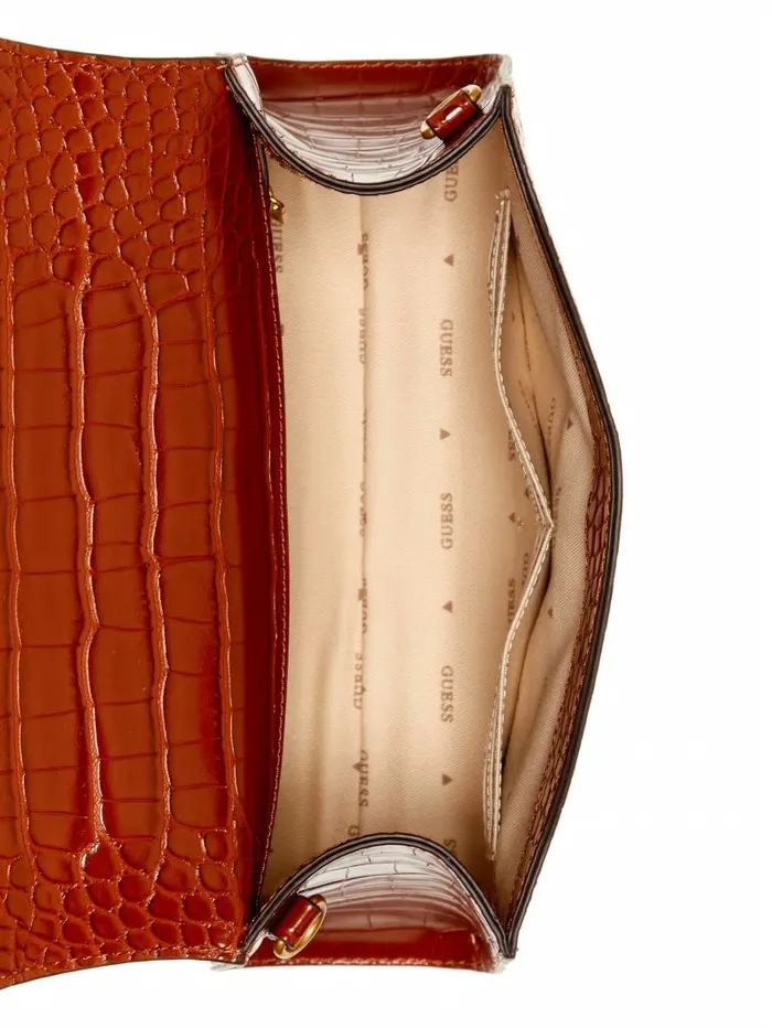 Handbags Sestri CrocodileEmbossed Crossbody Cognac 8211 GUESS Women Handbags Sestri CrocodileEmbossed Crossbody Cognac 8211 GUESS Women